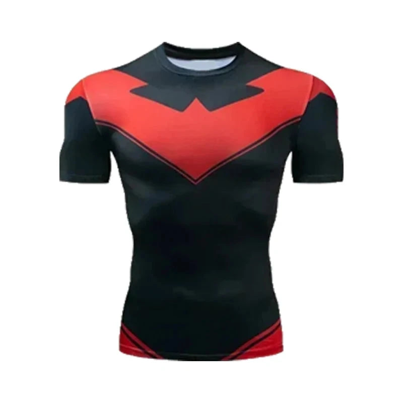 Red Nightwing Short-Sleeved Compression Shirt Print T-Shirt GlowCart