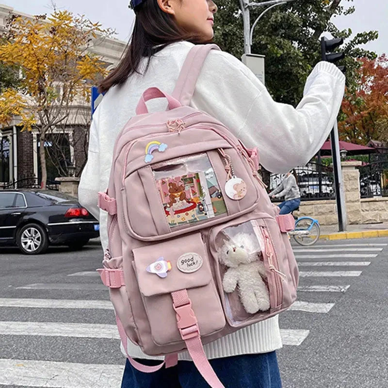 Cute Girls Backpack Fashion Cartoon Teen Student School GlowCart