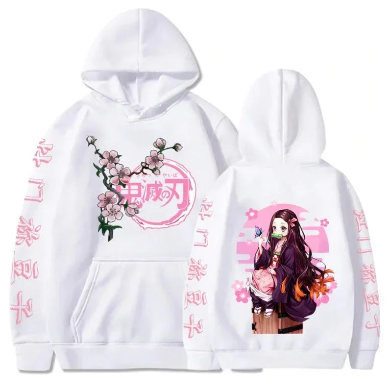 Harajuku Demon Slayer Plus Size Hoodie Kamado Nezuko Graphic GlowCart