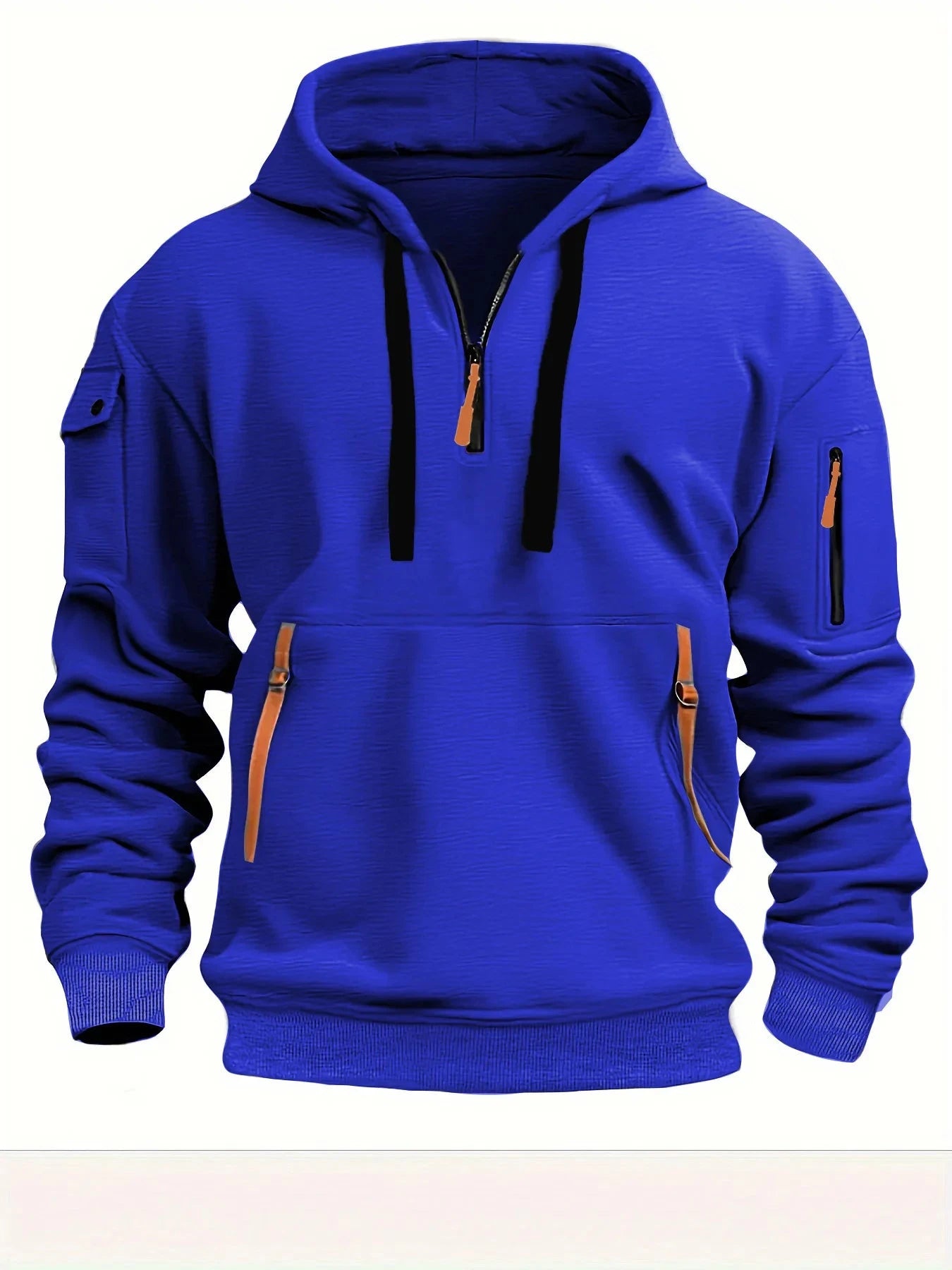 2025 New Multi Pocket Zipper Fleece Hooded Casual Shirt for Men and Women Plus Size Loose Pullover Fashion Sweatshirt top GlowCart