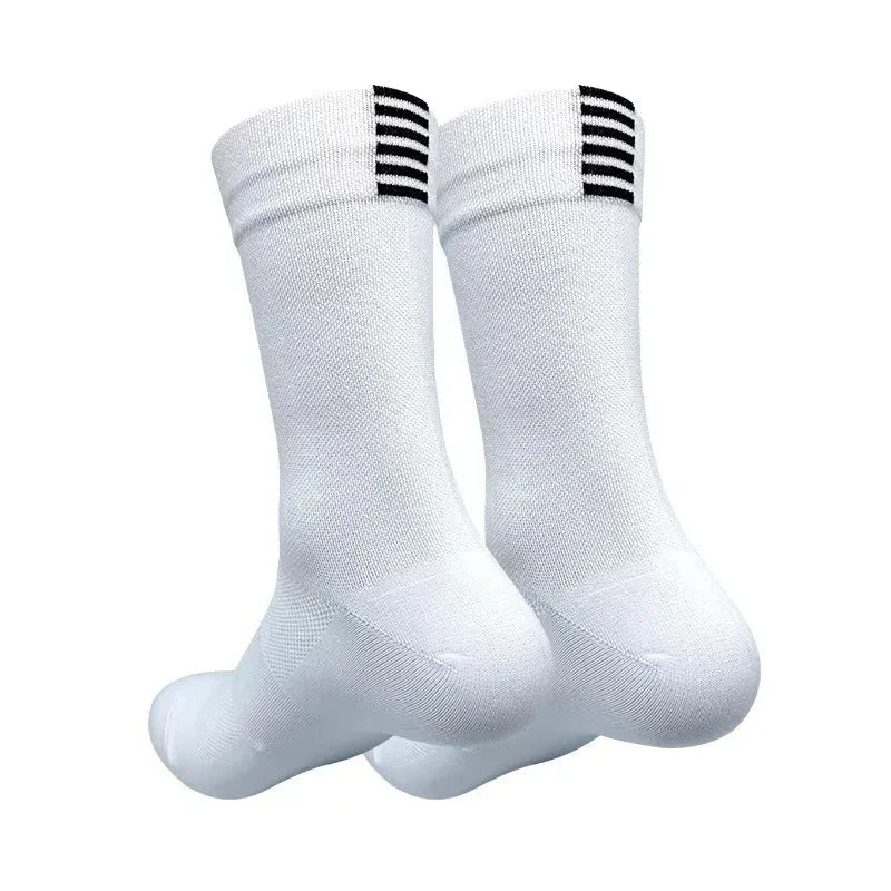 5 Pairs Cycling Sock Men Compression Sports Sock Outdoor MTB Road Bike Socks Running Hiking Breathable Mesh Mid Tube Mountain GlowCart