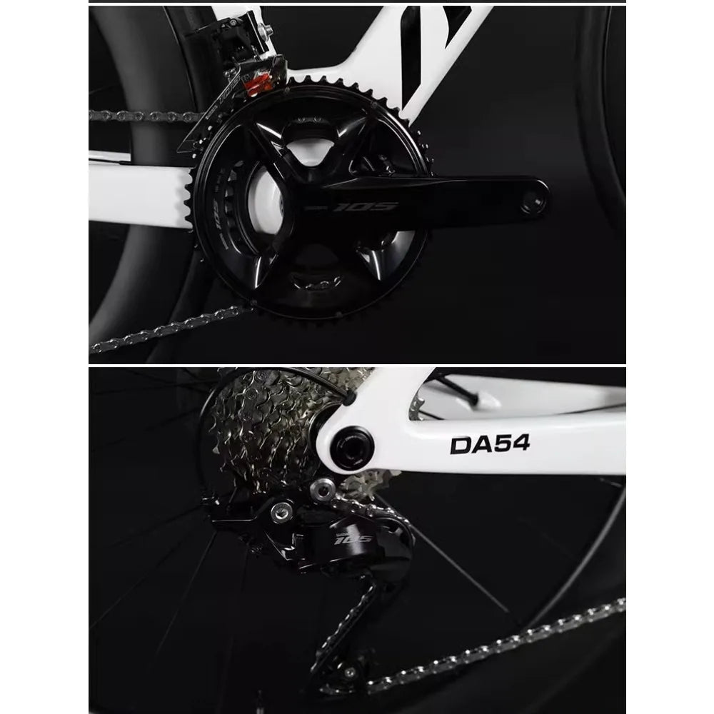 ALVAS DA54 MAX Warrior R7120-24 speed all carbon fiber road bike hydraulic disc brake for boys and girls GlowCart