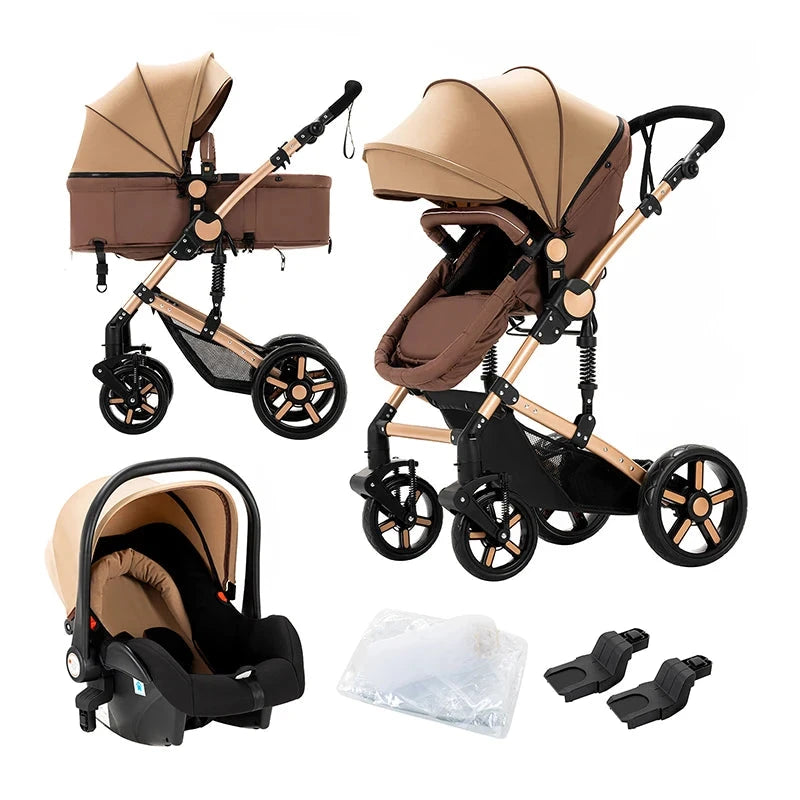 High quality newborn Lightweight  Baby Stroller  Folding Cart  Comfort Baby Stroller 3 in 1 Child Safety Seat With ISOfix GlowCart
