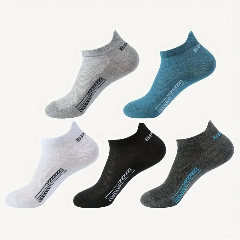 5/10 Pairs Cotton Men's Short Socks Crew Ankle Breathable Mesh Sports Casual Women Summer Low-Cut Thin Sock for Male GlowCart