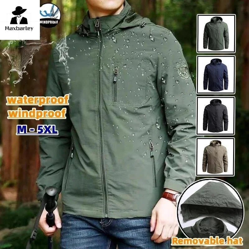 Spring Men Waterproof Jacket Plus Size Windbreaker Rain Coat GlowCart
