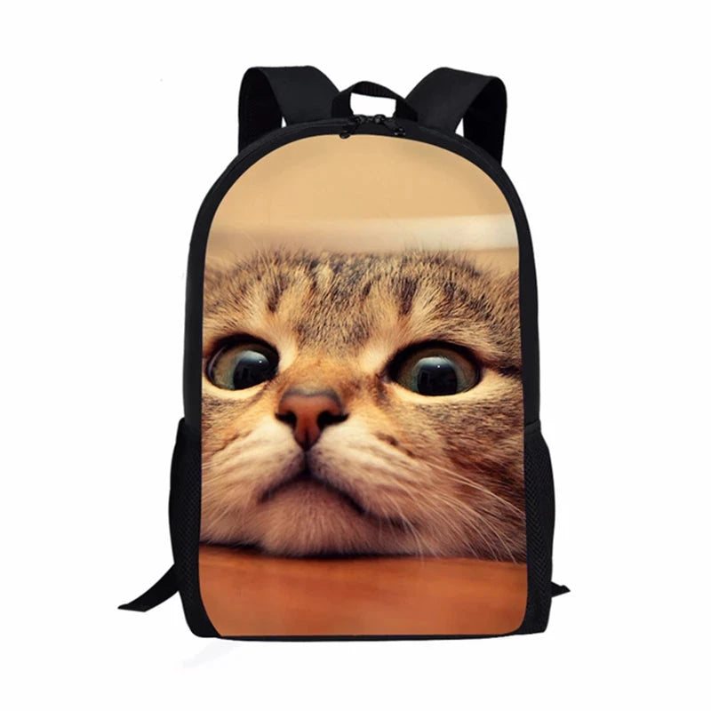 Trendy Popular Cat Notebook Backpacks pupil School Bags 3D GlowCart