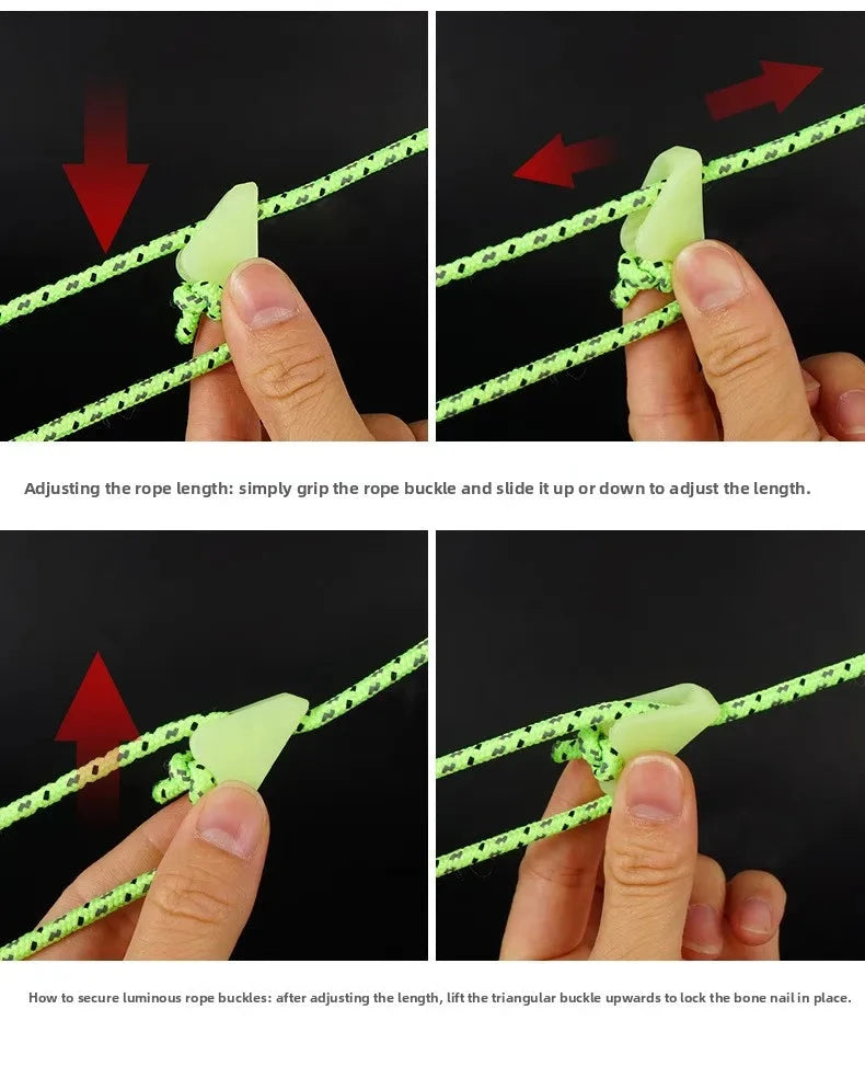 Outdoor Luminous Rope Buckle European Hot Sale Tent Rope GlowCart