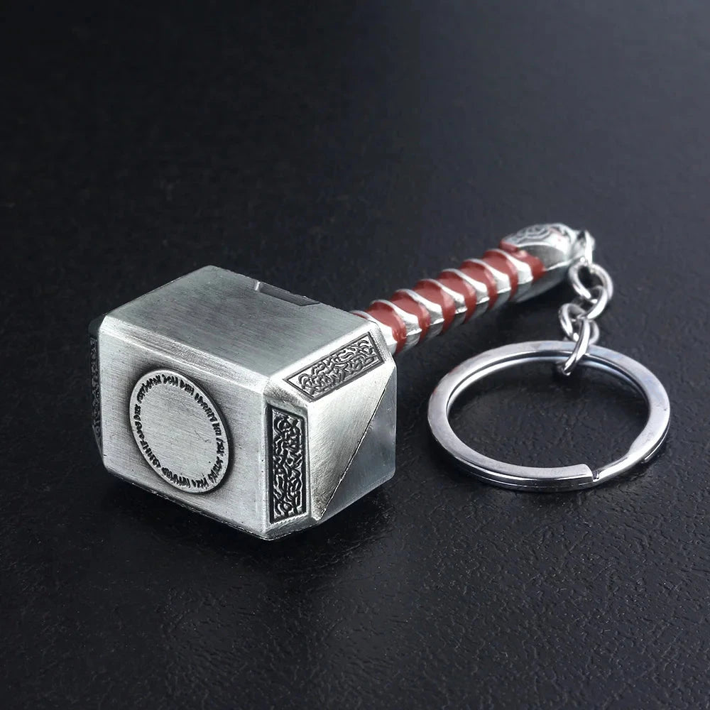 Thor Hammer Metal Keychain Movie Key Ring Cosplay Prop Key GlowCart