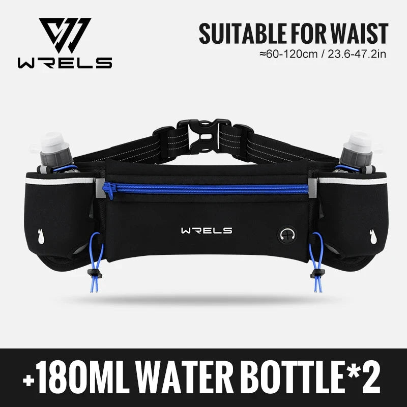 WRELS Outdoor Sports Running Waterproof Utralthin Waist Bag Runner Belt Hydration Running Belt with Water Bottle Running Pack GlowCart