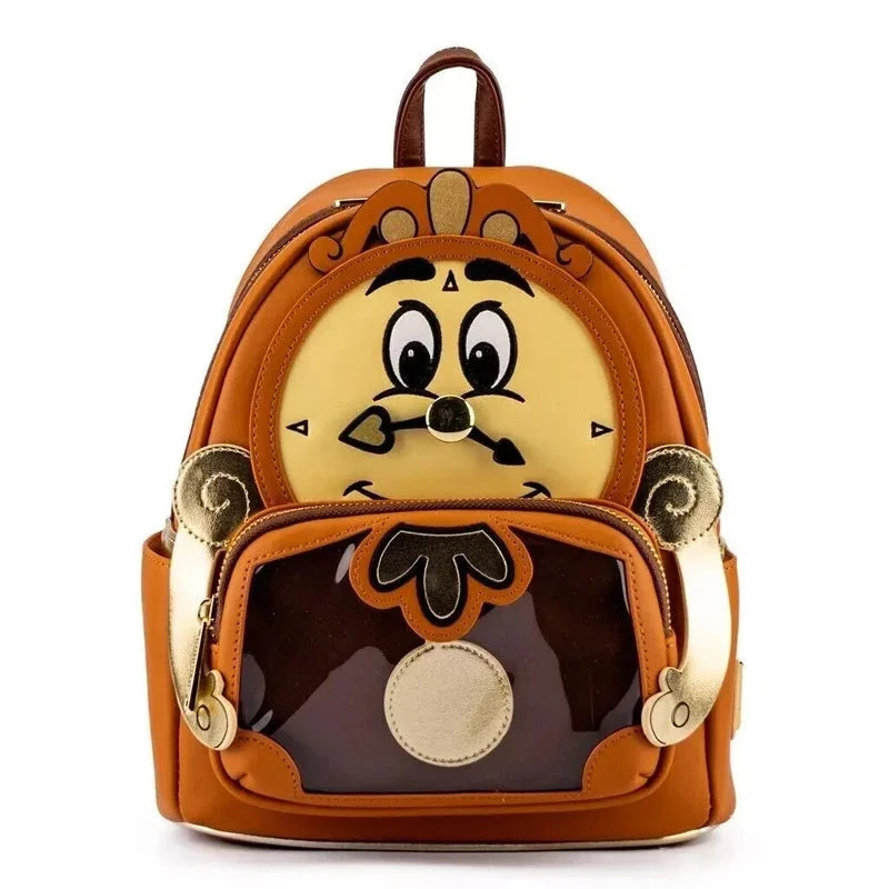 Beauty and The Beast Princess Scene Cogsworth Lumiere Chip Cosplay Mini Backpack GlowCart