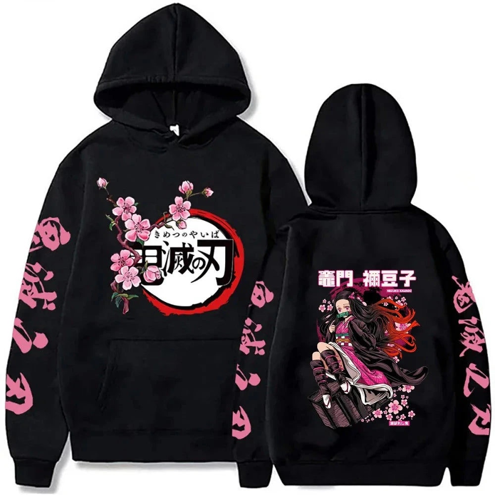 Harajuku Demon Slayer Plus Size Hoodie Kamado Nezuko Graphic GlowCart