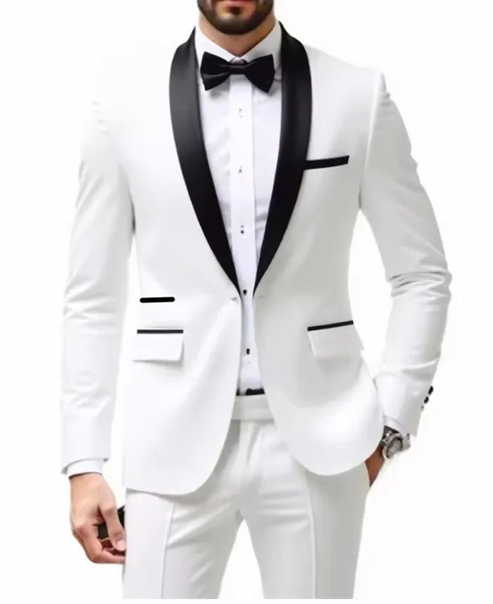 2-Piece Men's Suit Suitable For Wedding Business Suits, Single Button Jackets And Pants Sets, Slim Fit Jacket Sets GlowCart