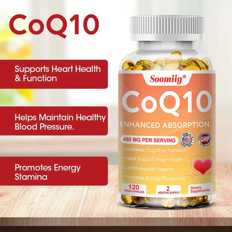 120pcs Q10 Coenzyme 450mg Capsules Cardiovascular and Heart GlowCart