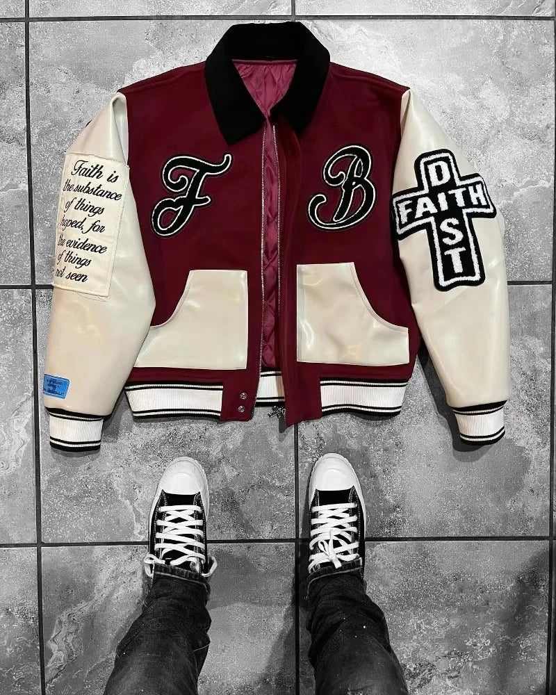 New Fashion Letter Pattern Flocking Embroidery Casual Jacket GlowCart