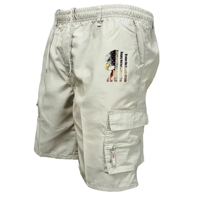 Men's Elastic Waist Cargo Work Shorts Men Outdoor Leggings GlowCart