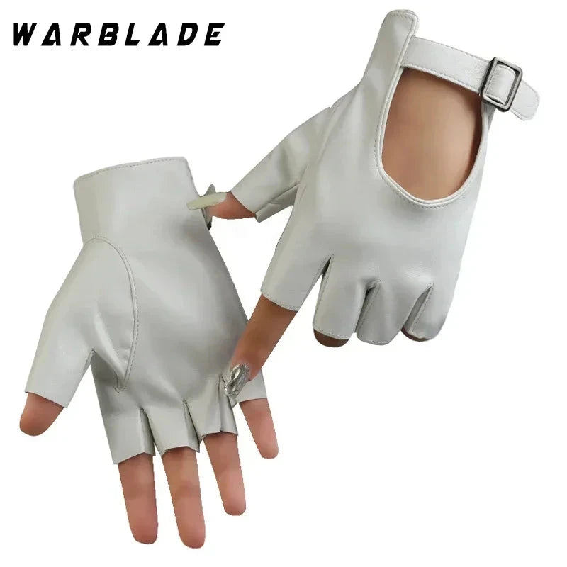 Women Halloween PU Leather Waterproof  Fingerless Gloves GlowCart
