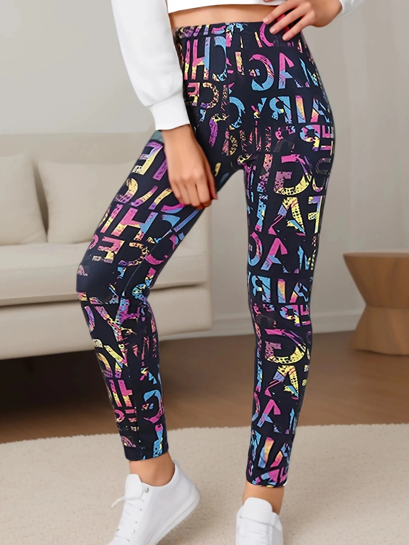 Graffiti Casual Leggings Printed Women's Leggings High GlowCart
