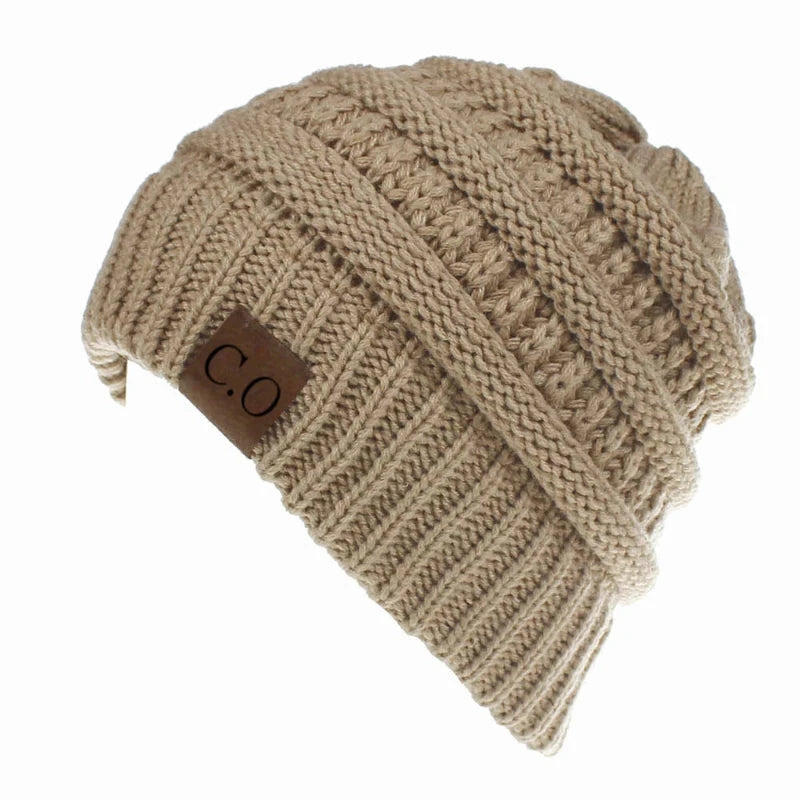 Women Winter Knit Ponytail Hats Warm Messy High Bun Autumn GlowCart