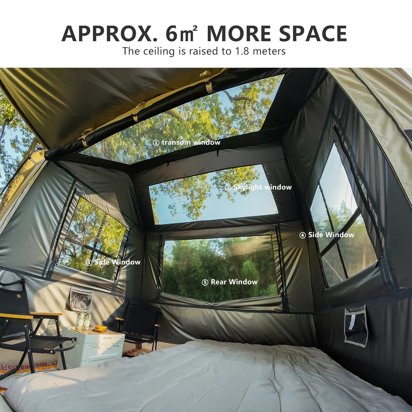 BISINNA One-touch Ridge Type Tent Titanium Glue 3-4 Persons GlowCart