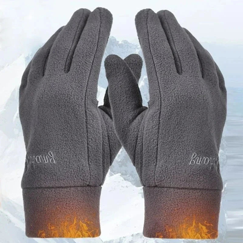 2024 Winter Warm Thermal Thicken Fleece Gloves for Men Women Full Finger Gloves Outddor Windproof Running Skiing Cycling Mittens GlowCart