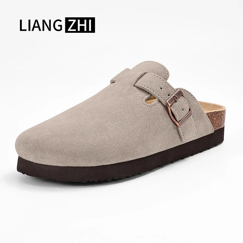 Shevalues Suede Clogs For Women Men Summer Cork Mules Soft Footbed Sandals With Arch Support  New Leisure Fashion Genuine Clogs GlowCart