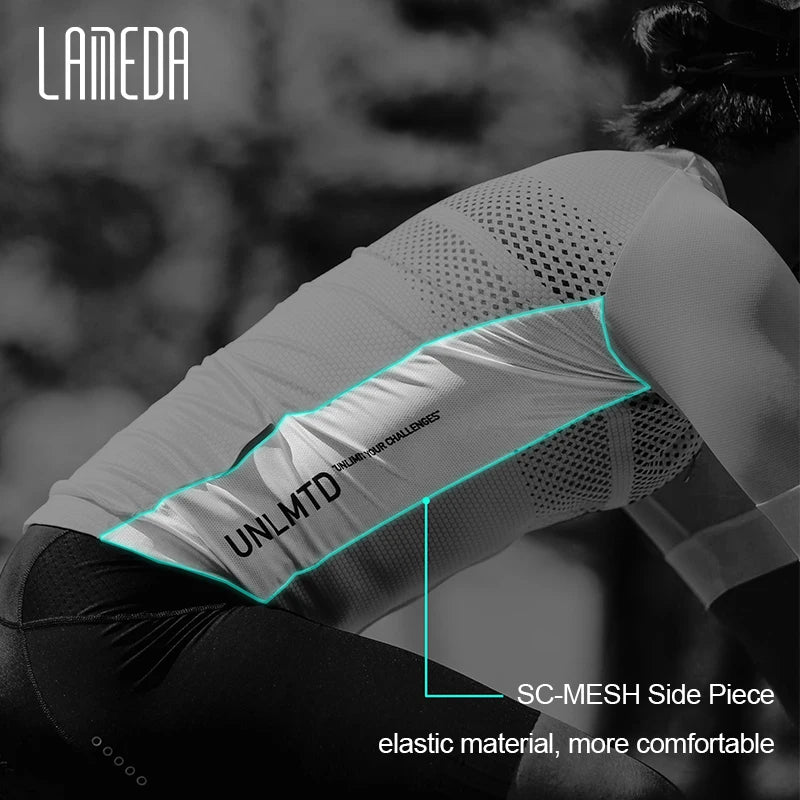 LAMEDA Bike Bicycle Jersey Men Summer Cycliny Short Sleeve for Men Biking Clothing Moisure Wicking MTB Top Shirts with 3 Pockets GlowCart