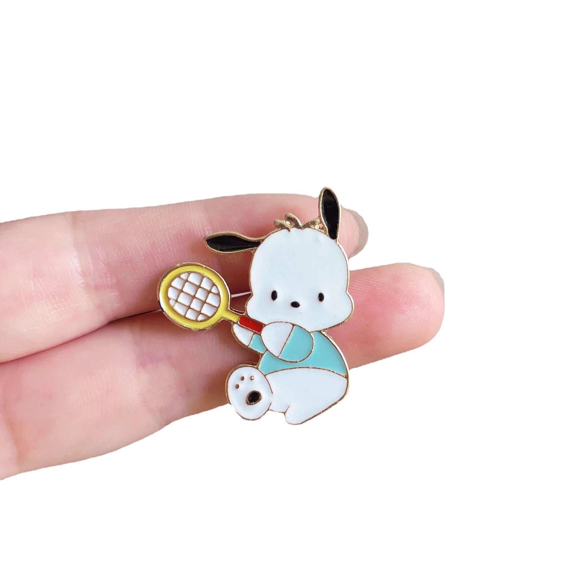Sanrio Kuromi Cinnamoroll Metal Enamel Brooch Tennis Cute GlowCart