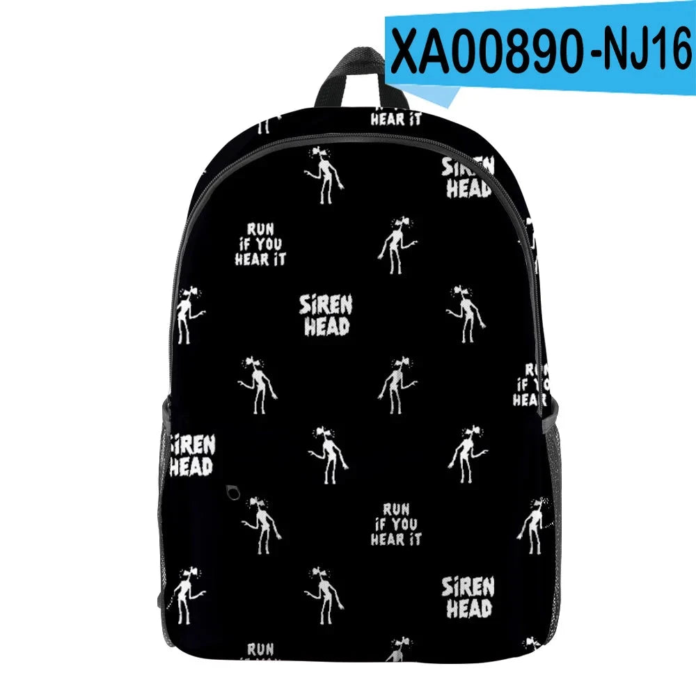 Trendy Youthful Horror Creepypasta Siren Head School Bags GlowCart