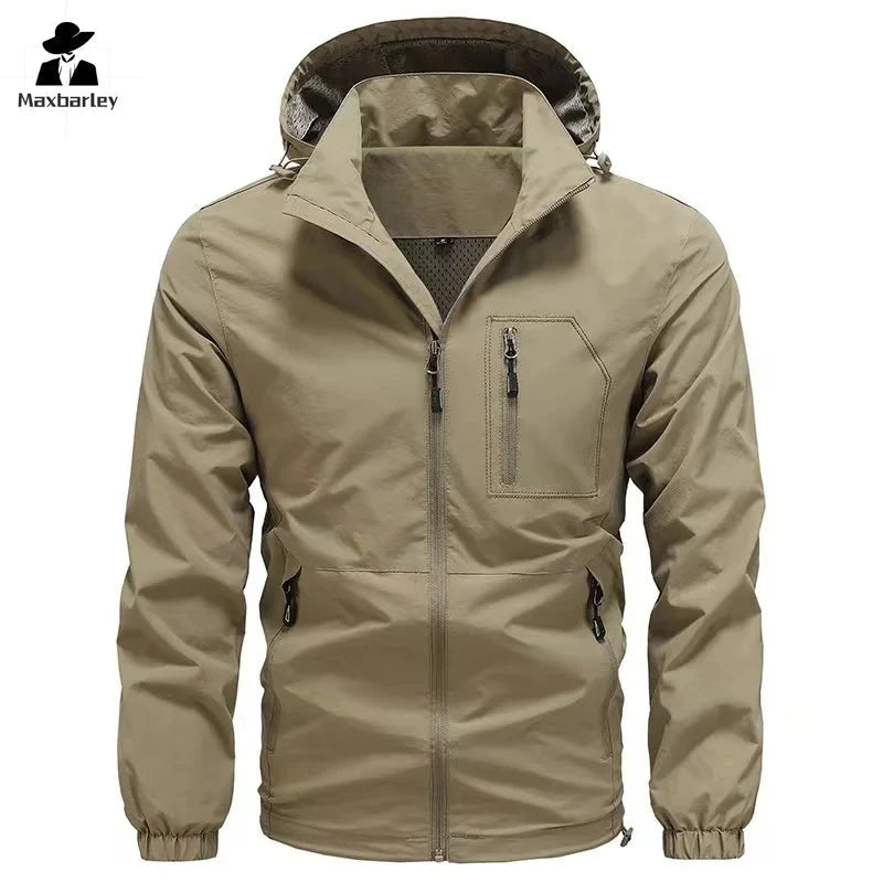 Men's Lightweight Waterproof Rain Jacket, Hooded Shell GlowCart