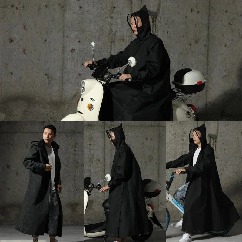 2023  Raincoat Women/Men Zipper Hooded Poncho Motorcycle GlowCart