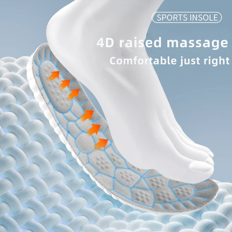 New Sport Latex Insole Cushion Comfortable Plantar Fasciitis Insoles for Feet Man Women Orthopedic Shoe Sole Running Accessories GlowCart