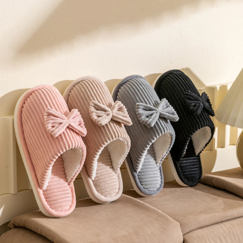 Fashion Women's Bow Slippers Fall/Winter Indoor Bedroom