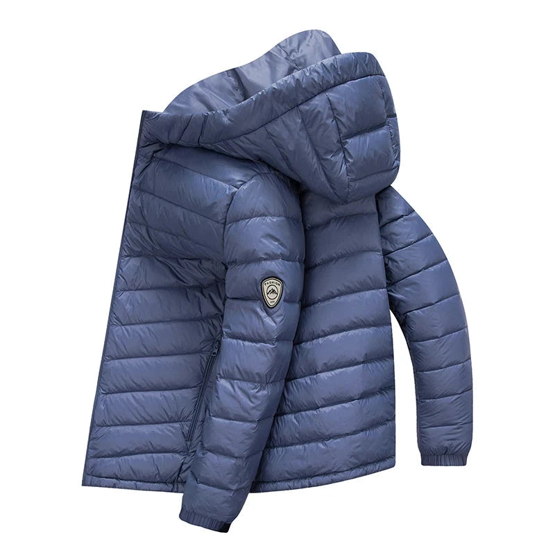 Lightweight Down Jacket, Fashionable Men's Short Hooded Duck GlowCart