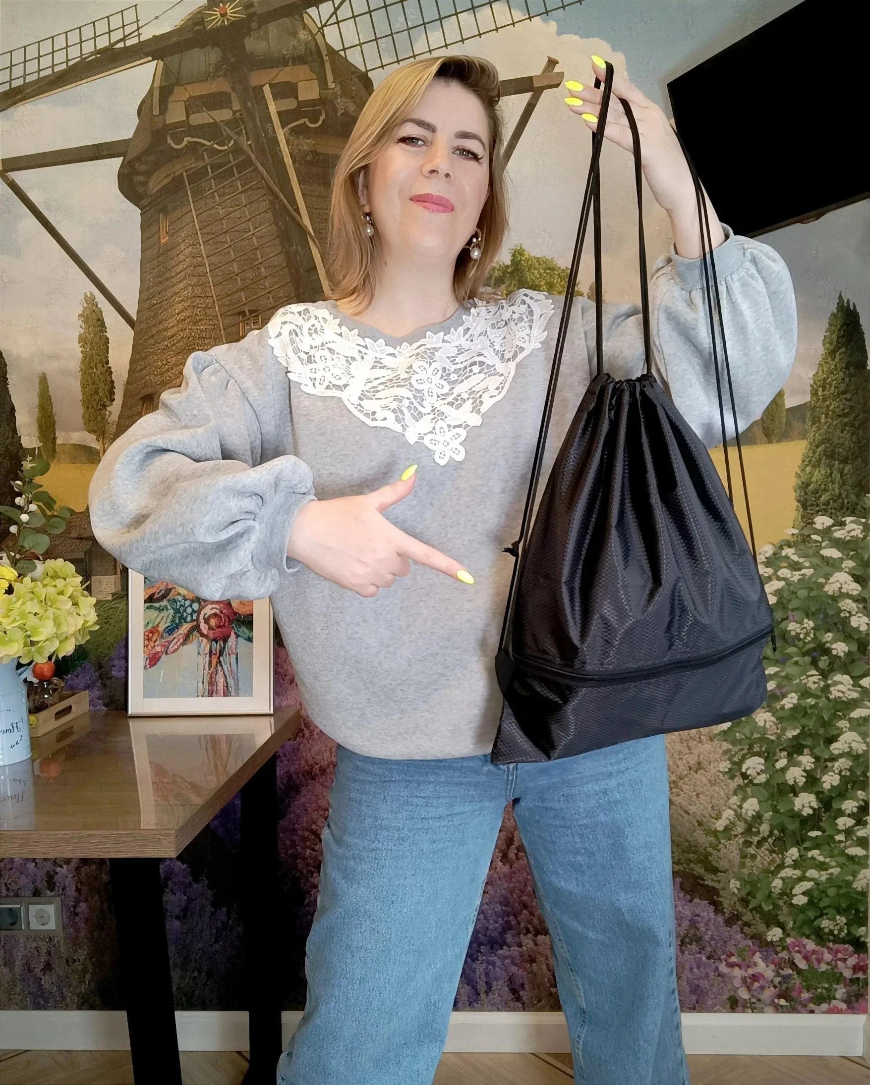 Compact Foldable Drawstring Backpack for Travel, Sports, GlowCart