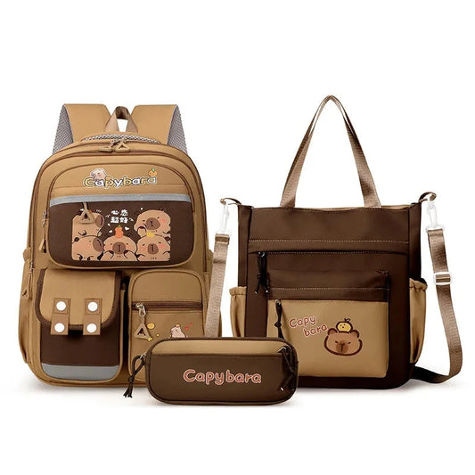 Kawaii Capybara School Backpack for Girls School Bags Set GlowCart