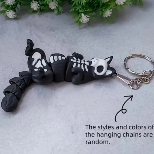 Personalized Skeleton Cat Print 3D Toy Keychain, Suitable GlowCart