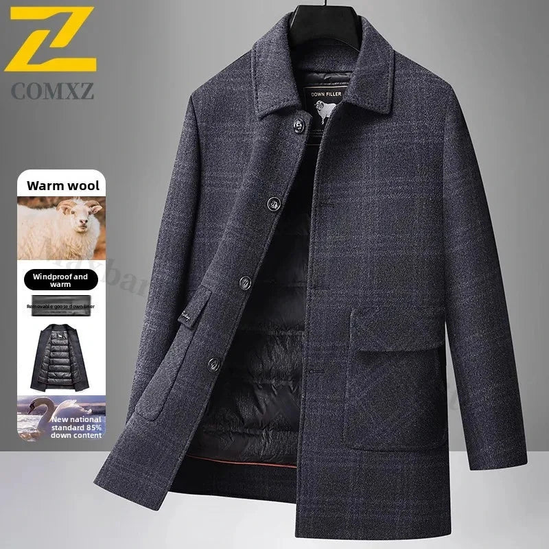 COMXZ Luxury Men Down Jacket Thickened Outdoor Work Warm GlowCart