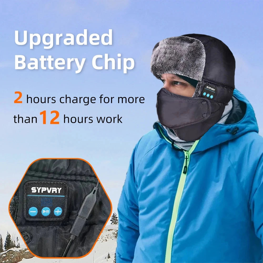 Winter Trapper Hat for Men Women Warm with Bluetooth GlowCart
