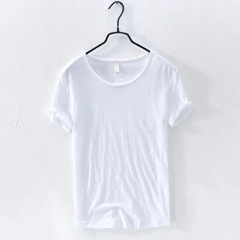 Retro Raw Edge T-Shirt for Men, 100% Cotton, GlowCart