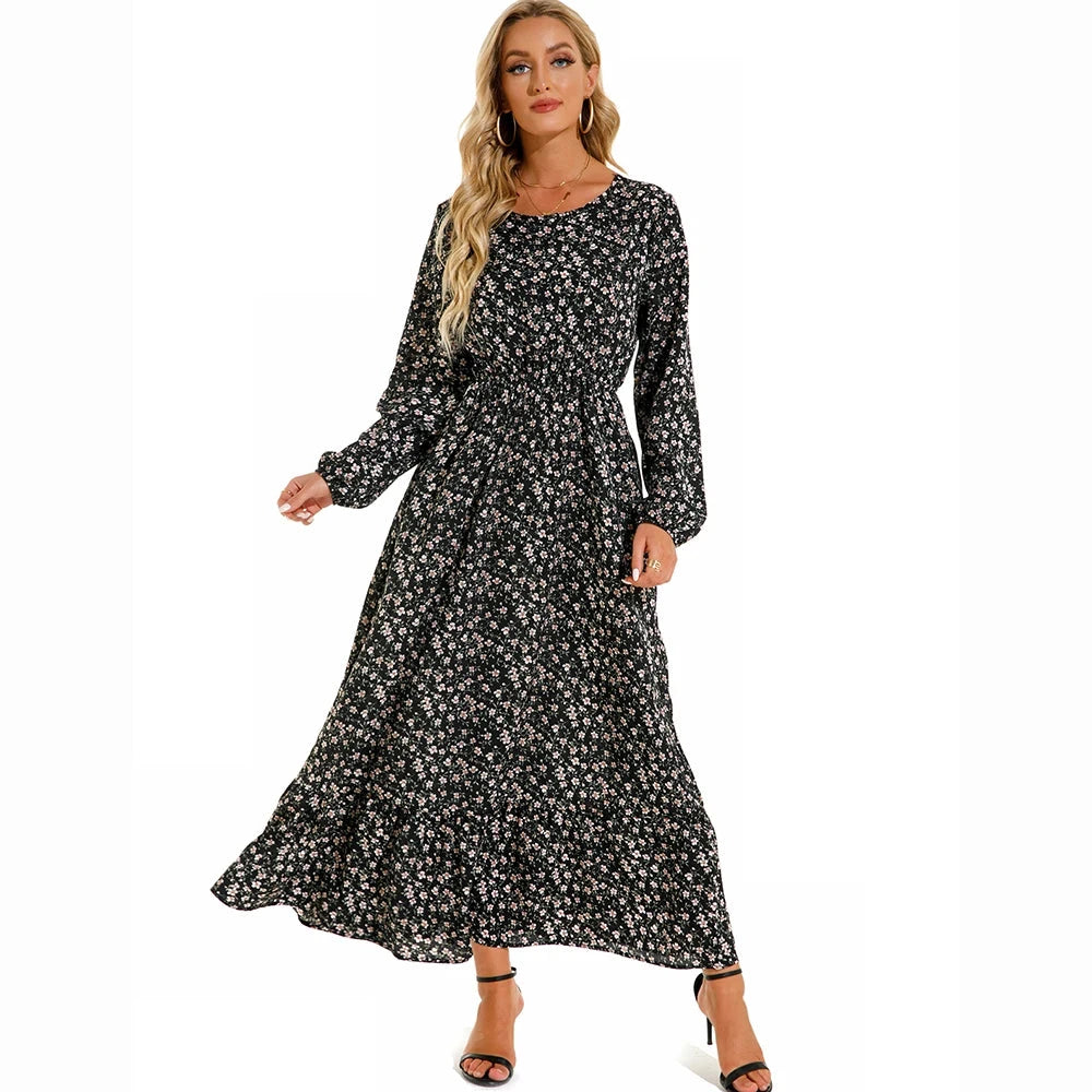 Women Maxi Dresses Sping Autumn Bohemian Casual Full Sleeve GlowCart