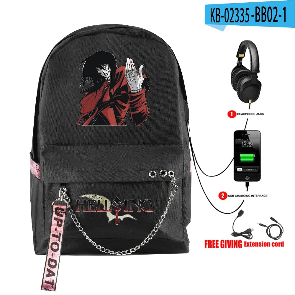 Cartoon Popular Funny Hellsing Student School Bags Unisex GlowCart