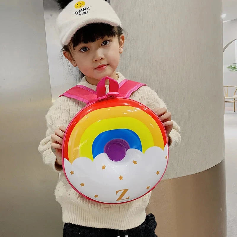 Cartoon Kids Backpack Cute Donut Eggshell Bag Fun Kindergarten Kids Backpack Boys Girls Backpack GlowCart
