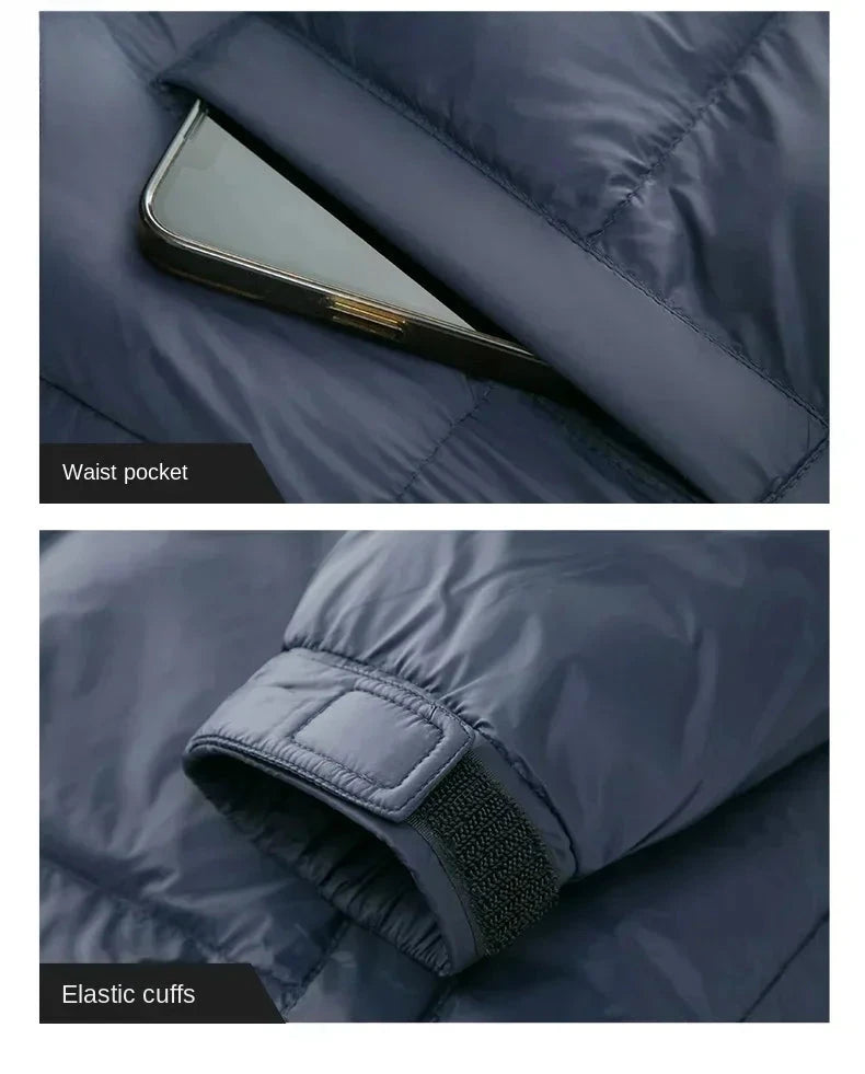 Classic Men's White Duck Down Jacket 2024 Fashionable Stand GlowCart