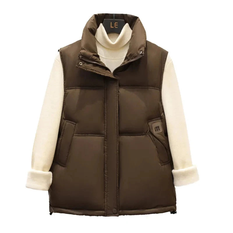 Cropped Puffer Vest Women Lightweight Quilted Bodywarmer GlowCart