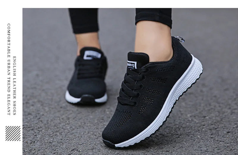 Women Casual Shoes Fashion Breathable Walking Mesh Flat