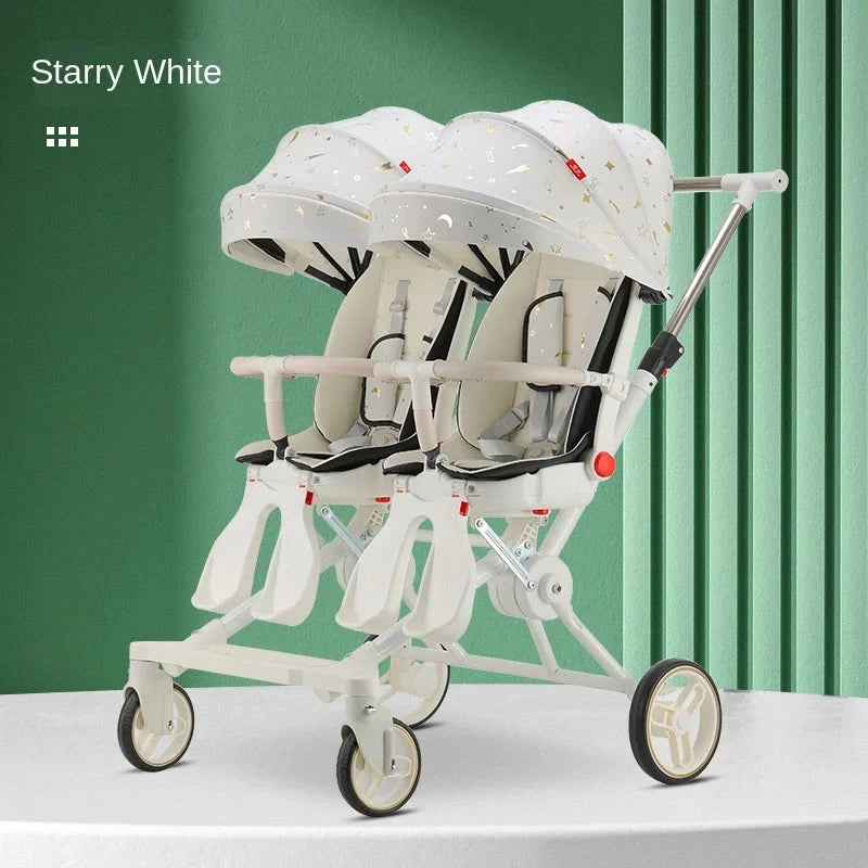 Baby Stroller Twins Slipping Baby God Infant Double Can Lie Flat and Sit Lightweight Carrying Folding Two-way Baby Pushchair GlowCart