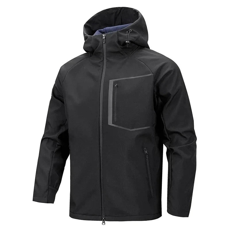 Men's Hooded Softshell Jacket, Waterproof Windproof GlowCart