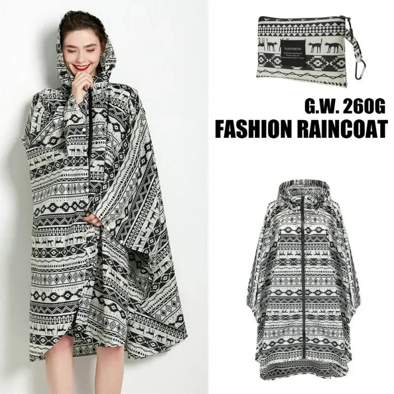 Hooded Rain Poncho Jacket Coat Waterproof Rain Poncho GlowCart