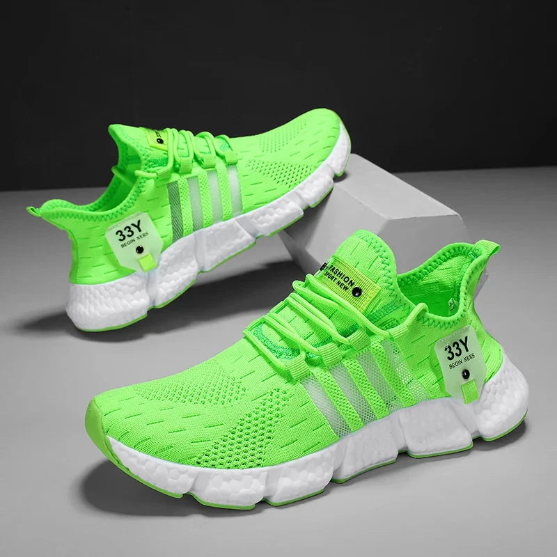 Breathable Mesh Men Shoes Trendy Lightweight Walking Flats GlowCart