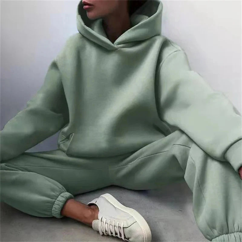 Women's Tracksuit Suit Autumn Fashion Warm Hoodie GlowCart